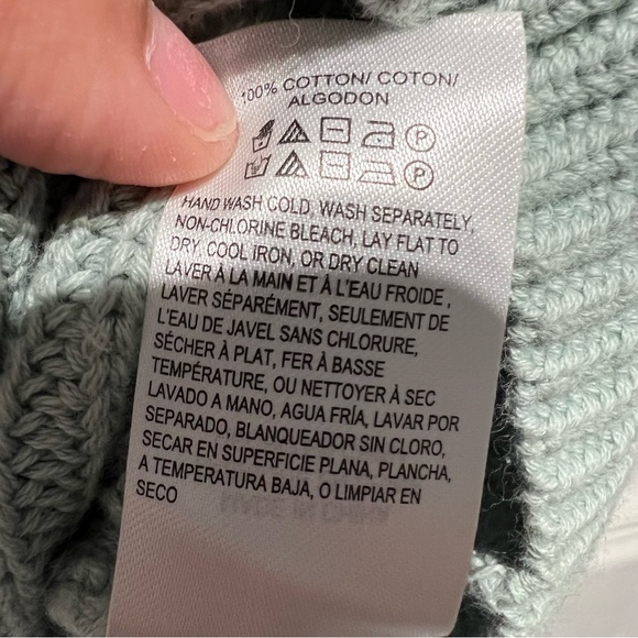 Lucky Brand Lace Up Light Mint Green Chunky Knit Sweater - Picture 10 of 11